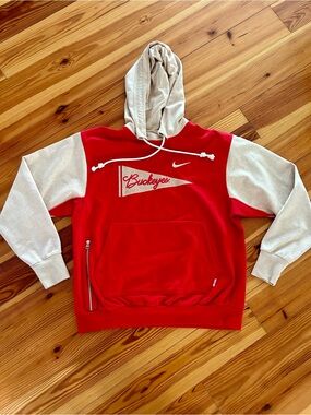 Nike Red and Cream Buckeyes Pullover Hoodie